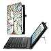 Fintie Keyboard Case for Amazon Fire HD 10 (7th and 9th Generations, 2017 and 2019 Releases) - Folio PU Leather Stand Cover with Removable Wireless Bluetooth Keyboard, Love Tree