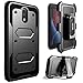 MOTO G4 Case,MOTO G4 Plus Case, KASEMI [Built in Screen Protector] Heavy Duty Protection Dual Layer Belt Clip Holster Cover with Kickstand Case for Motorola Moto G 4th Generation-Black