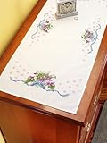 Janlynn Stamped Cross Stitch Kit, Violets Dresser Scarf