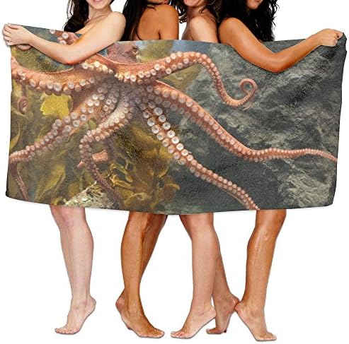 WEEDKEYCAT Ocean Kelp Octopus Beach Towels Polyester Quick Dry Soft Bath Sheets,Summer Luxury Pool Large Bath Towels For Yoga Mat Beach Cover Blanket 31.5" X 51.2"