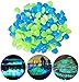 Glow in The Dark Pebbles 200 Pcs Glow Stones Safe Material Glow in The Dark Rocks for Outdoor Path Lawn Yard Walkways and Indoor Aquarium Fish Tank Decorations
