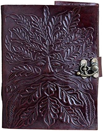 PRASTARALeather Journal Diary With Engraved Tree 7 x 5 inches (Tree 1)