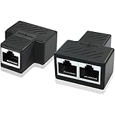 Ethernet Splitter, RJ45 Splitter Adapter LAN Network Internet Splitter 1 to 2, Ethernet Cable &LAN Internet Splitter for Cat5