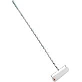 QWORK Spiked Screeding Compound Roller, 20" x 1" Latex Floor Self Leveling Screed Spiked Roller Remove Bubble Smooth Level Screed Surface with 30mm Nails/Teeth, with 5.2ft Telescopic Rod