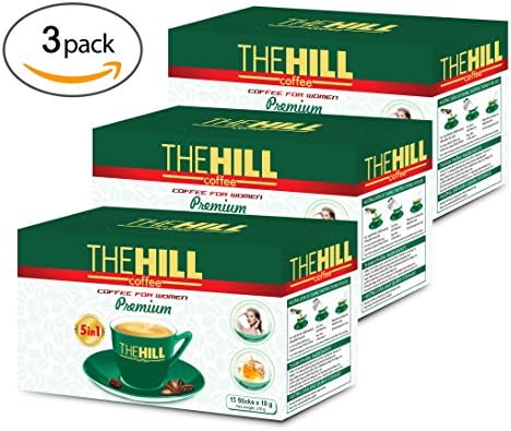 Instant Coffee for Women with Honey and Collagen by the Hill Coffee. Vietnamese Coffee with Non Dairy Creamer and No Artificial Sweetener. 45 Servings. 15 Instant Coffee Packets Per Box. 3 Boxes.