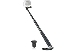 Trehapuva 36'' Extension Selfie Stick Extendable Monopod Pole Waterproof Handle Grip Accessories Compatible for GoPro Max Hero 13 12 11 10 9 8 7 6 5 Insta360 AKASO DJI Osmo Action Camera and More