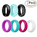 Ubearkk Silicone Wedding Ring, Silicone Wedding Band 7 Pack for Men and Women Esigned for Comfort, Fitness, Exercise, Weight Lifting/Training, Running, Rubber Rings Band (Size 7)