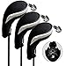 Andux Golf Hybrid Club Head Covers with Dial No. Tag Pack of 3 (All The Same Size) Black/Black