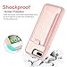 iPhone 8 Plus Wallet Case, ZVEdeng iPhone 8 Plus Card Holder Case with Elastic Strap, Multifunctional iPhone 8 Plus Case with Credit Card Holder, iPhone 7 Plus Shockproof Cover - Rose Gold