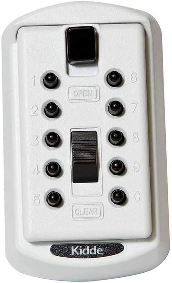 Kidde AccessPoint 001170 KeySafe Original Slimline Push Button Combination Permanent Key Lock Box, 2-Key, Titanium Gray: Home Improvement