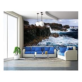 Sea Waves Lapping on The Seashore - Removable Wall Mural | Self-Adhesive Large Wallpaper - 66x96 inches