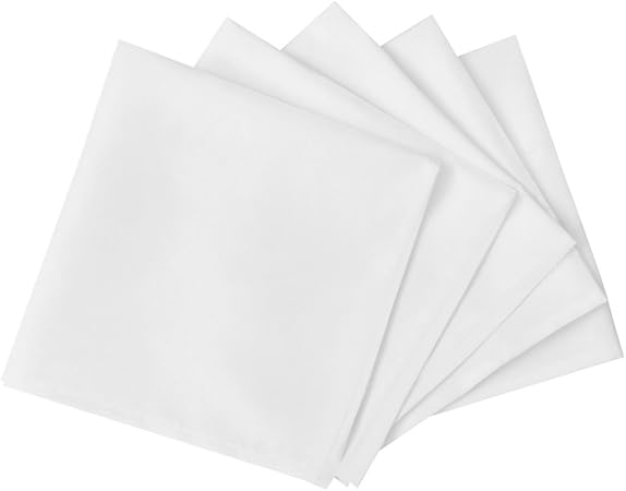 Festnight 100 Serviettes De Table En Tissu Blanc 50 X 50 Cm Amazon Fr Cuisine Maison