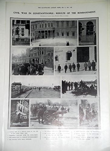 Civil War In Constantinople Results Of Bombardment Antique 1909 Printed Photos