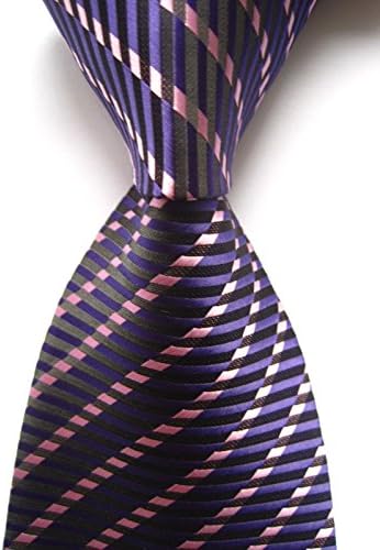 Scott Alain Creation - Neckties Classic Purple and Pink Striped 100% New Jacquard Woven Silk Men's Tie Necktie
