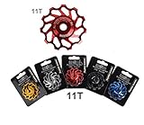 Cycling MTB Road Bike Aluminum Ceramic Bearing Pulley Jockey Wheel for Rear Derailleur 11T (5 Color)