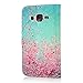MOLLYCOOCLE Galaxy Prime G360 Case, Pink Cherry Blossoms Stand Wallet Purse Credit Card ID Holders TPU Soft Bumper Premium PU Leather Ultra Slim Fit Cover for Samsung Galaxy Core Prime G360