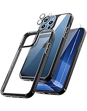 TAURI [3 in 1] Defender Designed for iPhone 13 Pro Max Case 6.7 Inch, with 2 Pack Tempered Glass Screen Protector + 2 Pack Camera Lens Protector [Military Grade Protection] Shockproof Slim Thin