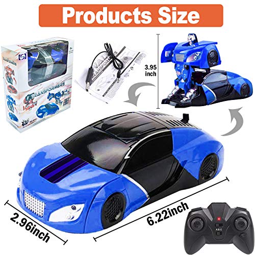 2019 Upgrade Transform Remote Control Car Stunt Racing Climbing Car Holiday RC Car Toys Boys Girls Age 3,4,5,6,7,8 9-16 Year Xmas Gifts 360° Rotating Transform Robot Lighted Deformation Vehicle