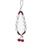 Ouligay Cherry Phone Charm Strap Cute Phones Lanyard Wrist Beaded Camera Strap Wrist Chain String for Bag Case Bags Pendants Decor Chains Small Gifts for Best Friend Sister