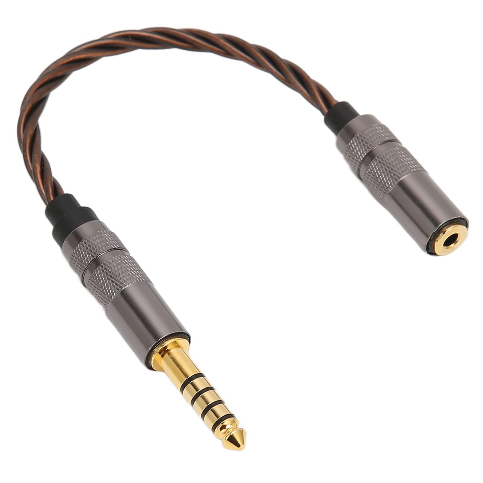 Lazmin112 Balanced Cable Adapter, 4.4mm to 2.5mm Balanced Cable Oxygen Free Copper Core Male to Female Gold Plated Plug Headphone Extension Cable for Phones Headphones Speakers