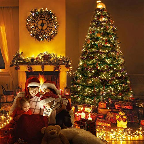 JMEXSUSS 300 LED Warm White Christmas Lights Outdoor Waterproof, 8