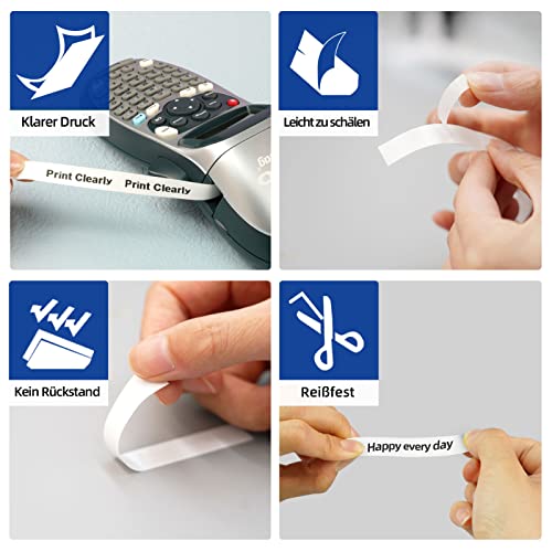 3 x Labels Compatible with Dymo Label Tape Letratag 12 mm x 4 m Tapes Compatible with Dymo Letratag Labeling Machine XR LT-100H LT-100T, Black on White