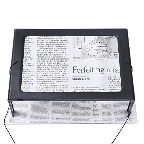 HandsFree Magnifying Glass Large FullPage Rectangular 3X Magnifier