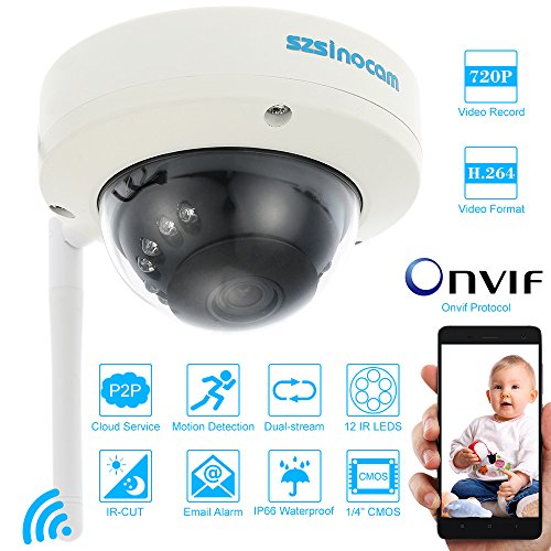 Kkmoon hd 720p wireless wifi cctv dome camera with ir l…