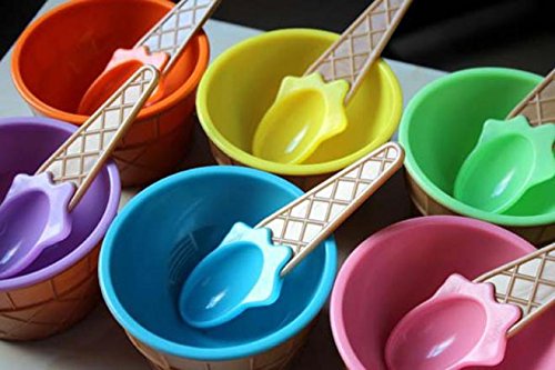 LANGMAN Direct Ice Cream Cups with Spoons - Plastic Dessert Cups - Sundae Frozen Yogurt Bowls Pack (Green) - Thumbnail 6