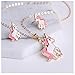 Spiritlele Animals Unicorn Stud Earrings Pendant Necklace Set Enamel Oil Horse Jewelry Pack for Girls Women