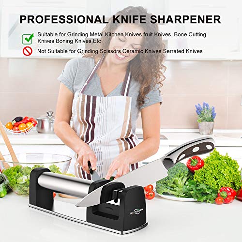 Kitchen Knife Sharpener 2 Stage Tungsten and Ceramics Wheel Sharpening