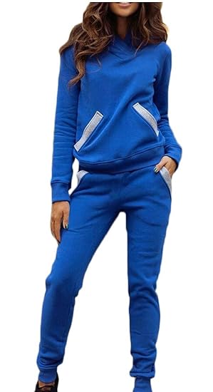 blue sweatpants and sweatshirt