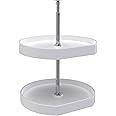 Rev-A-Shelf 20" Dual Shelf Lazy Susan D-Shaped for Corner Wall in Cabinet Kitchen Storage Organization, Turntable Storage White, 7012-20-11-52