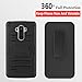 LG G Stylo Case, LG Stylus Case, LG G Stylo Combo Rugged Shell Cover Holster with Built-in Kickstand and Holster Locking Belt Clip Black + Circle(TM) Stylus Touch Screen Pen And Screen Protector