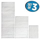 mDesign Soft Microfiber Non-Slip Bathroom Mat/Rug Set for Vanity, Bathtub/Shower, Dorm Room - Set of 3, White