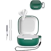 Case for Soundcore P31i by Anker Earbuds 2025 New, WUNIAK Soft Silicone Protective Portable Scratch Shock Resistant Shell with Cleaner Kit & Carabiner & Lanyard for Soundcore P31i,Green