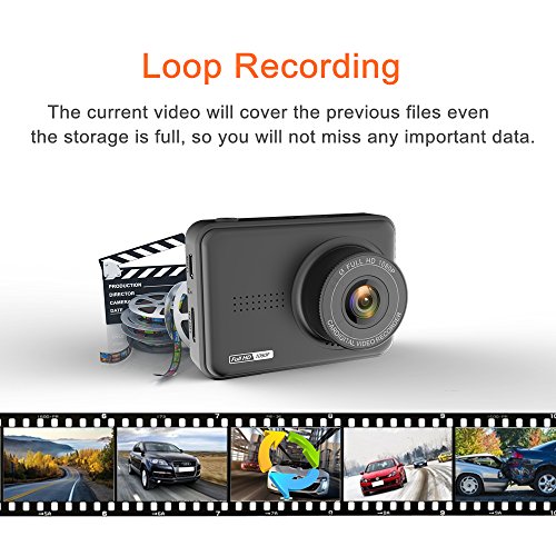 Dash Cam for Cars, 2.45'' LCD Full HD 1080P Car Dashboard Camera Recorder with 170° Wide Angle, Night Vision, G-sensor, Loop Recording, WDR - Thumbnail 4