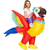 KOOY Inflatable Parrot Costume Adult Parrot Blow Up Costume For Funny Halloween Party Ride On Inflatable Costumes For Men Women, Blow Up Costume For Adults