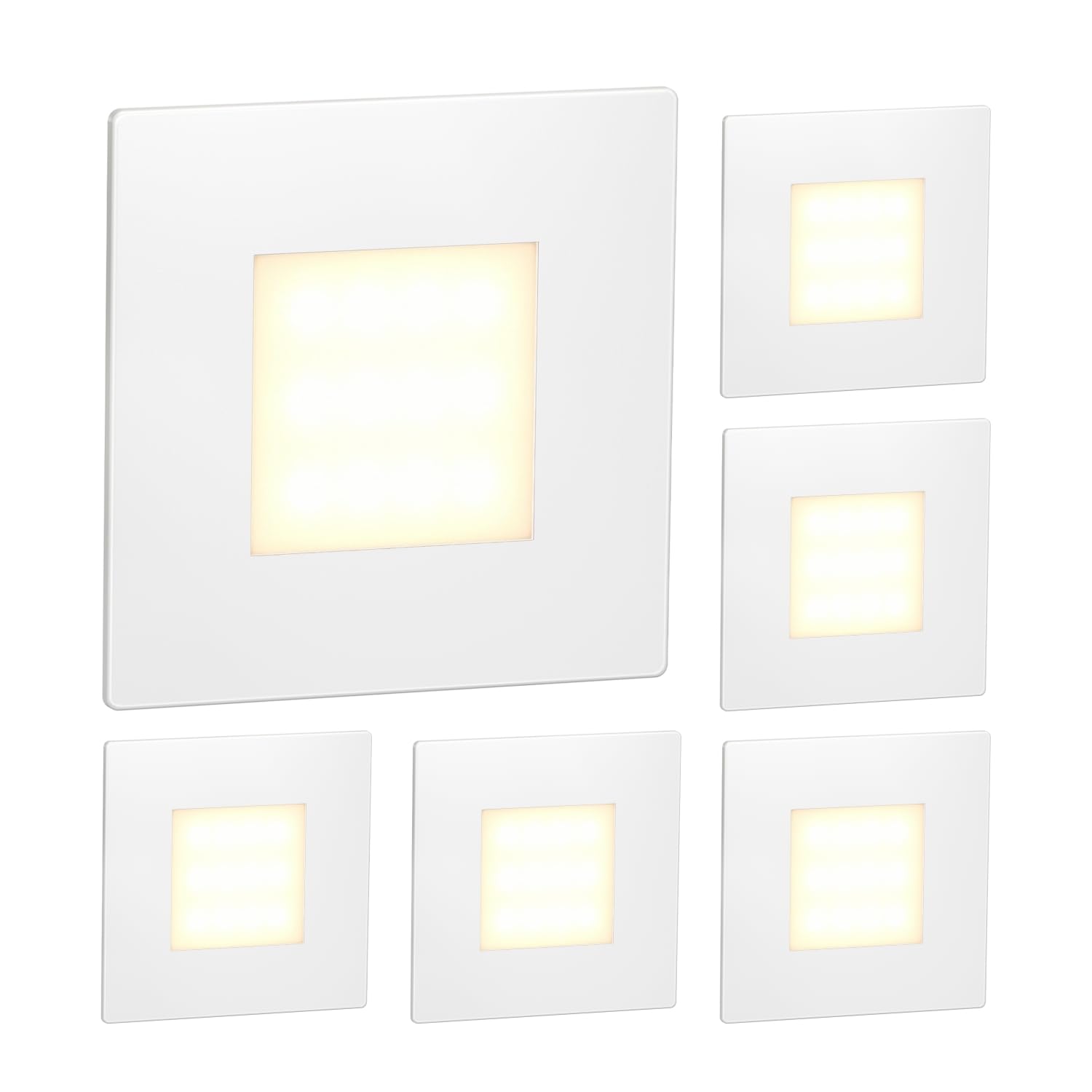 ledscom.de 6 LED Staircase Light/recessed wall Light FEX for Indoors and Outdoors, Angular, 85 x 85mm, Warm White — image 1