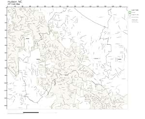 Amazon.com: ZIP Code Wall Map of Hudson, NC ZIP Code Map Laminated