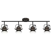 Westinghouse 6116800 Boswell Vintage-Style Four-Light Indoor Track Light Kit, Oil Rubbed Bronze Finish with Highlights,Metal 