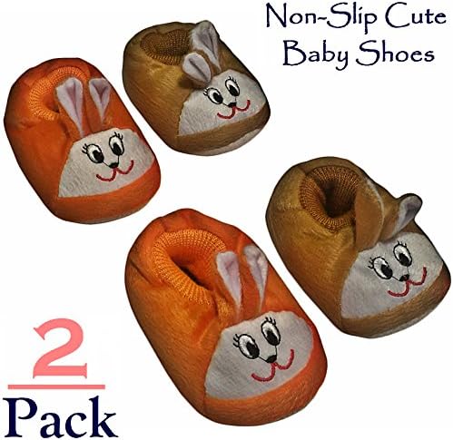 Foxy Fane Cute Non Slip Soft Sole Baby Bootie Slip On Shoes [0-9 Months - 2 Pack]