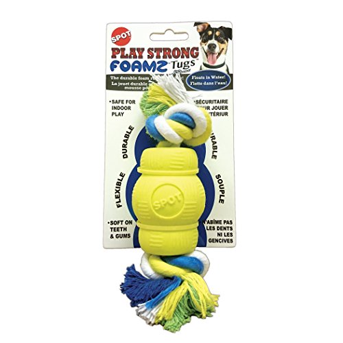 Ethical Pets 2.75" Play Strong Foamz Rubber Dog Chew With Rope