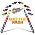 Geospace Hand Held Pump Rocket Combo Battle Pack – Flying Foam Rockets Outdoor Toys for Kids, Boys & Girls – 19" Set with 2 Launchers & 10 Rockets Set – Hand Stomper Rocket Toy - Cool Toys for Fun