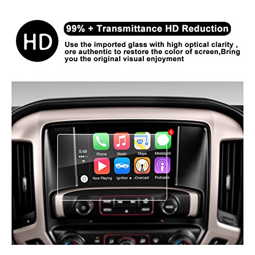 RUIYA 2015 2016 2017 2018 2019 GMC Sierra 1500/2500HD 3500HD INTELLILINK 8-Inch Car Navigation,GMC Infotaintment System HD Clear TEMPERED GLASS Screen Protective Film (8-Inch)
