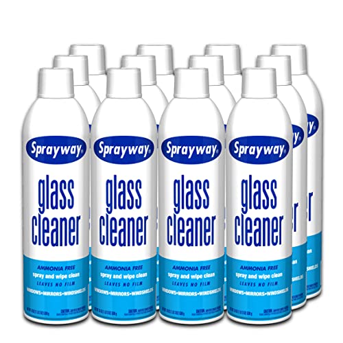 Sprayway Glass Cleaner with Foaming Spray for a Streak-Free Shine for Home and Automotive Use, 19 oz., Pack of 12