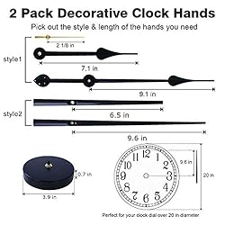 EMOON 2 Pair Hands 3D Clock Movement DIY Large Wall
