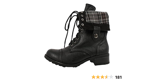 Amazon.com: SODA Oralee Botas militares para mujer, Negro, 8.5 : Ropa,  Zapatos y Joyería