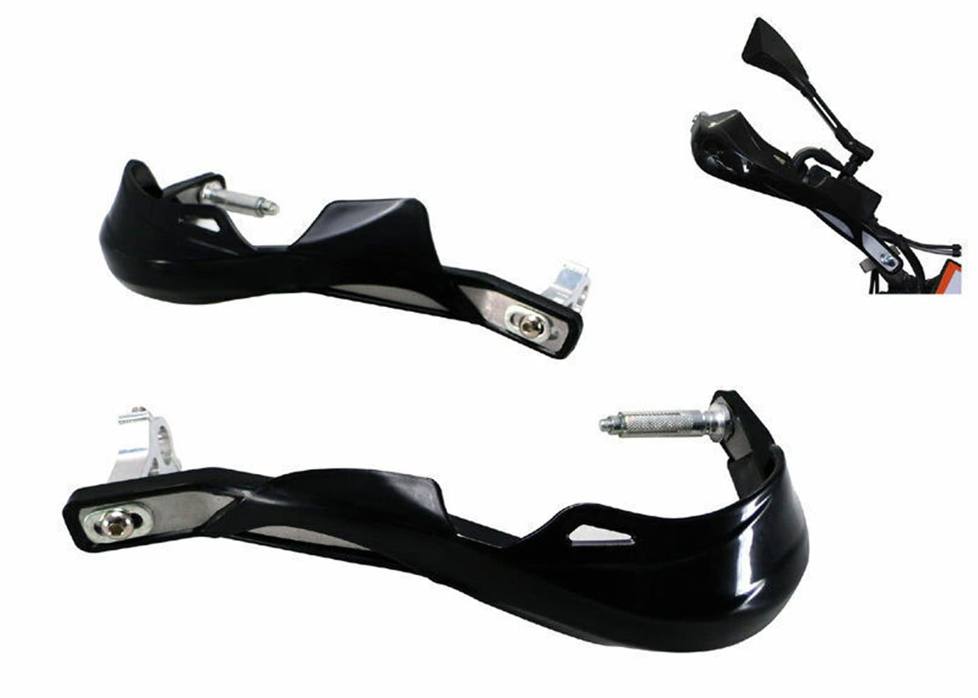 Black Motorbike Handguards Hand Brush Guards with Aluminium Inserts ATV Quad Bike Motocross Trail Supermoto
