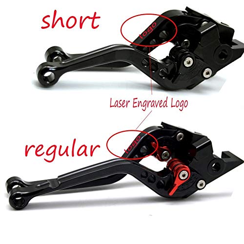 LIBEIBEI Motorcycle levers CNC Aluminum 7/8inch 22mm Motorcycle Hydraulic Brake Clutch Lever Set with Master Cylinder Reservoir Motorcycle Clutch L LIBEIBEI Motorcycle levers Short \u0026 Amp Lange Fit for Suzuki GSX